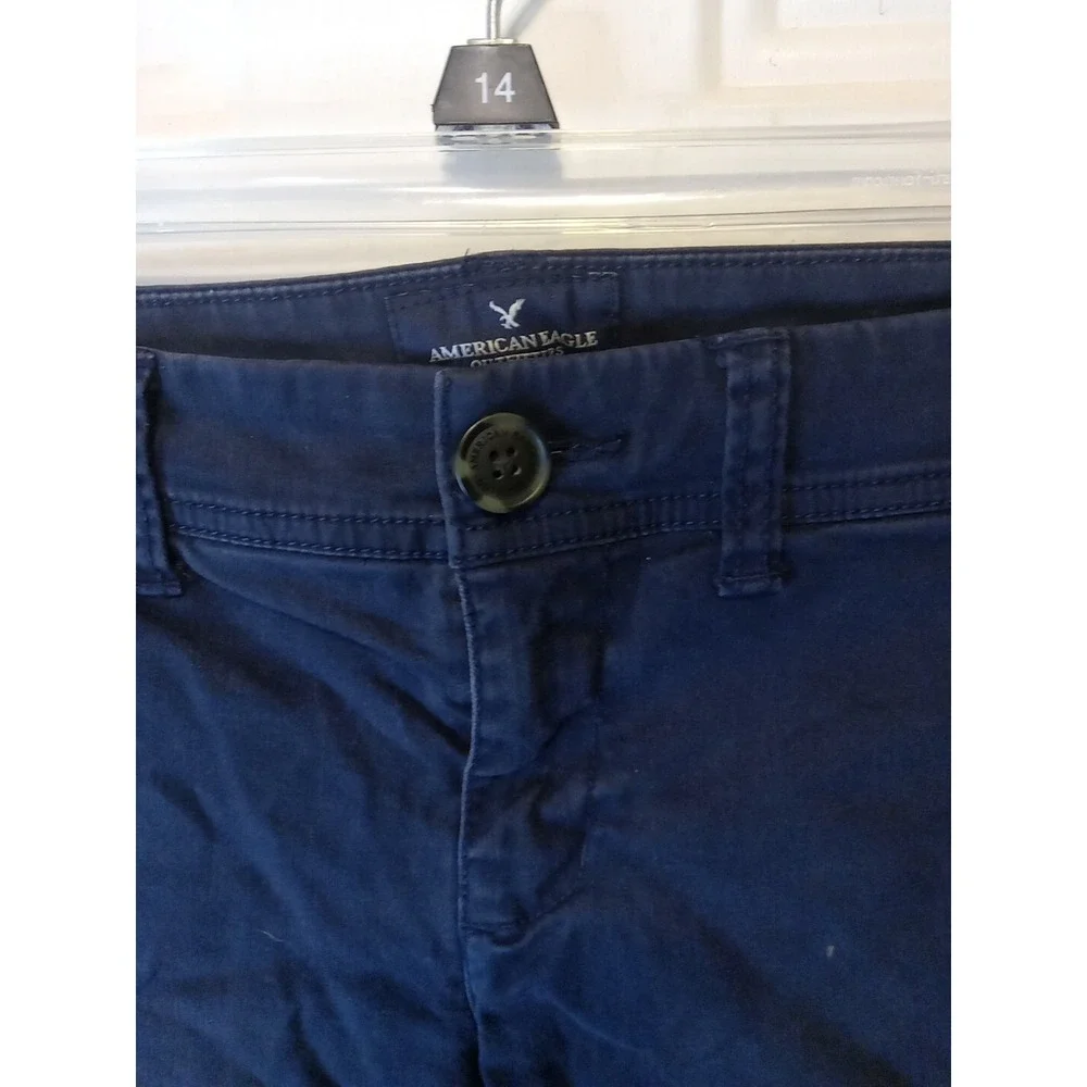 American Eagle Outfitters Midi Shorts Womens Size 00 Black‎ Chinos Rolled Hem